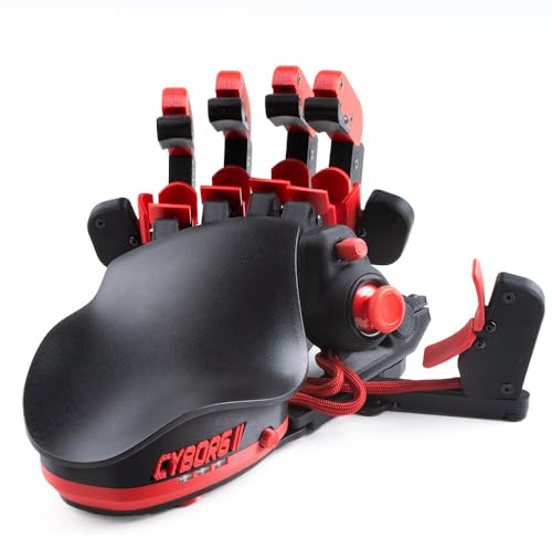 AZERON Gaming Keypad, Programmable One Handed Gaming Keyboard, with Hall Effect Analog Thumbstick and 30 Programmable Keys, 3D Printed Customized Keypad, for Righties (Red, Cyborg ll)
