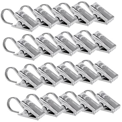 Alipis 20 Stück Rostfreie Gardinenringe Mit Clips Aus Satin Nickel Vorhangklammern Mit Haken Für Gardinenstangen Installieren Robust Für Verschiedene Einsatzmöglichkeiten