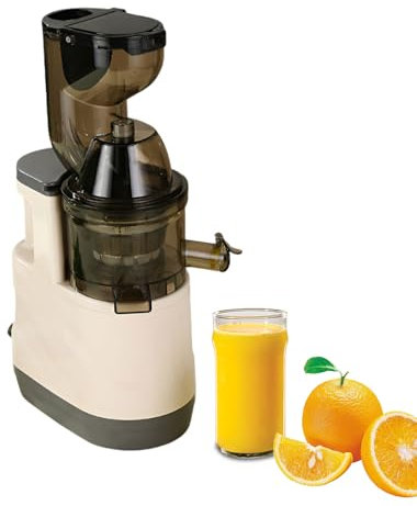 AIZYR Exprimidores De 500 W Extractor Centrífugo De Jugos con Tolva De Alimentación Grande, Extractor De Jugos Máquina para Hacer Jugos De Frutas Y Verduras Enteras,Blanca