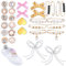 YBEATY Lot de 30 breloques pour chaussures de sport, lacets, chaussettes, accessoires, nœuds, perles, strass, broches, pendentifs, bricolage, broches, boutons de décoration pour femme