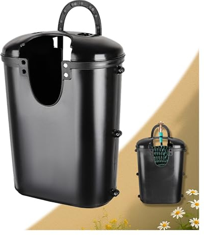 PluviaPro Schlauchhalter, Gartenschlauchbox, geeignet für Schläuche bis zu 7.5/15 m Länge, Gartenschlauchhalter für Garten, Terrasse, Hof, Garage, Schwarz