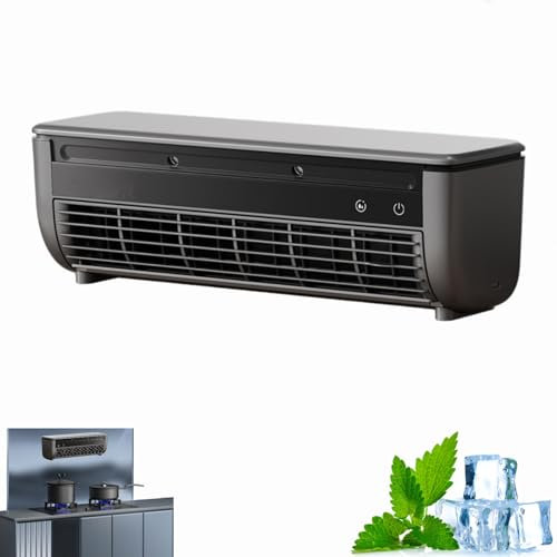 2025 New Wireless Charging Air Conditioner,No Drilling Kitchen Wall Air Conditioner Fan,Wall Mounted Camping Air Conditioners,Desktop Fan for Kitchen Home Office (Black)