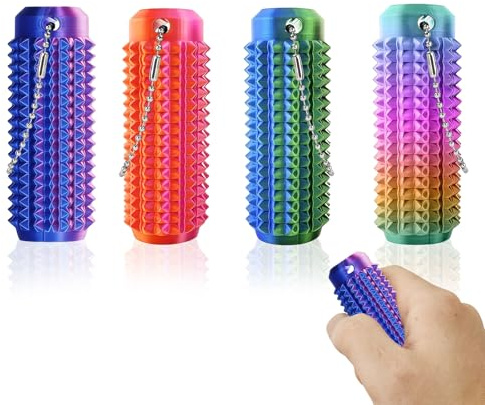 Qottmez 4 Stück Little Ouchies Pain Fidget, Sensorik Spielzeug Für Erwachsene, Fidget Toys Set, Spiky Grippie & Akupressur Massage Roller, Anti Stress Spielzeug bei ADHS, Beruhigend Bei Stress Angst