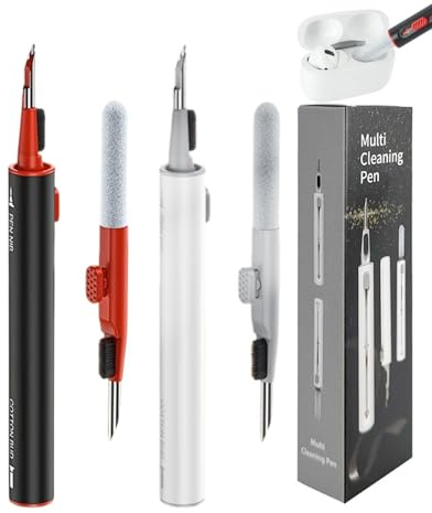 CULEB 2 PCS Pulizia,2 Pezzi 3 in 1 Penne per Pulizia con Spazzola in Microfibra Morbida,Pulitore Multifunzionale per Cuffie Bluetooth e Telefoni Cellulari