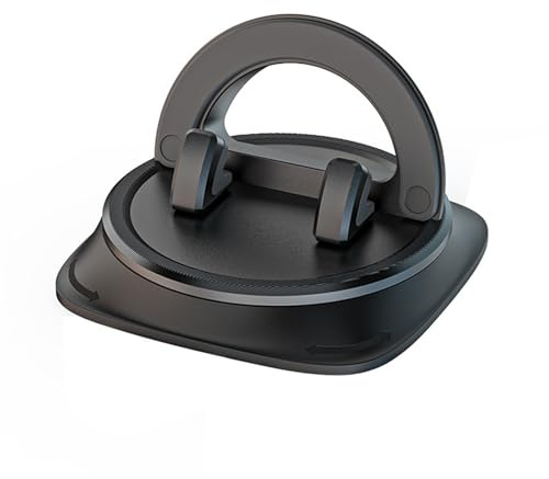 Supporto per cellulare per cruscotto, auto, universale, antiscivolo, per auto, con base adesiva, universale, per cruscotto, per tutti gli smartphone (nero)