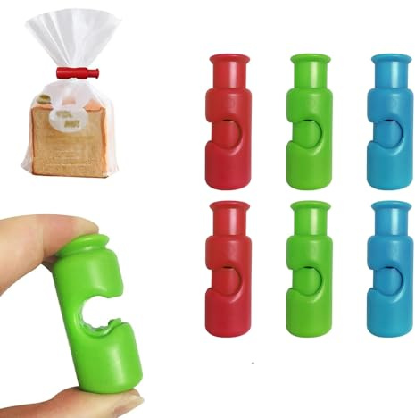 PQKL-party 6PCS Tütenclips,Chip-Clips Tütenclips Lebensmittelclips, Wiederverwendbare Einkaufstütenclips, Snack-Brot-Verschlussclip, Lebensmittelclips für Tüten aus Kunststoff