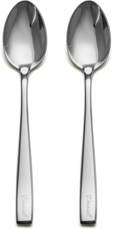 Personalisiert Kaffeelöffel mit Gravur, EIUBUIE 2 Stück Teelöffel, 17,2cm | Einzigartigen Griffen, Edelstahl Dessertlöffel, Individuelles Geschenk für Hochzeit/Geburtstag, Spülmaschinenfest, Balance