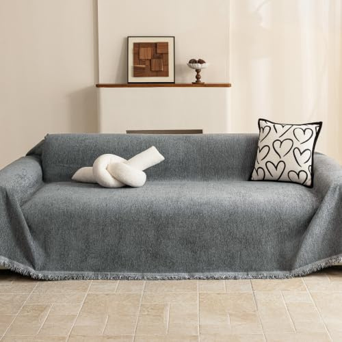 VIVICOZY Sofa üBerzug Kratzschutz Sofa Katze,Grau Couch üBerzug Waschbar | Sofabezug Ecksofa Waschbar Sofa üBerwurfdecke, Sofaschoner Hund & Sofaschutz Katze, Couch üBerwurf 180x260cm