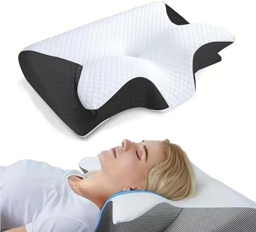 Almohadas para ronquidos para la apnea del sueño, almohada cervical ergonómica de espuma viscoelástica con funda transpirable para personas que duermen de lado, espalda y estómago, mejor secreto para