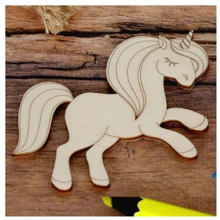 Holz Zuschnitte mit Kontur - Einhorn Unicorn 2-5-40cm in 5cm Schritten, Größe:Höhe 25cm, Artikel:Einhorn 3