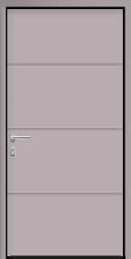 Aluminium Garagen Nebentür - L-Sicke - Planar - Dämmung - Ansichtsgleich zu Sektionaltoren (bis 1330 x 2558 mm, Weißaluminium Matt deluxe CH 9006)