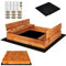 SPRINGOS Arenero con Banco 120 x 120 cm Cubierta Madera impregnada arenero Infantil Parque Infantil