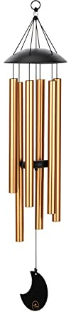 Sonic Energy Moon Meditation Chime, 32 Zoll, Bronze (MMC32B) | 6 Töne, 432 Hz, 80 x 16 x 16 cm, 698 g, Mondsymbol, mit Aufhängering, verstellbares Pendel, Aluminium, Kunststoff