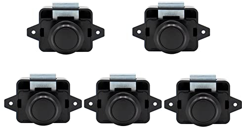 Asudaro 5 Stück Push Button Catch Door Lock Wohnmobil Möbelschloss Schloss Push Button Verriegelung Keyless Locks für RV Camping Schrank Schublade Caravan Van Motorhome Yacht,Schwarz