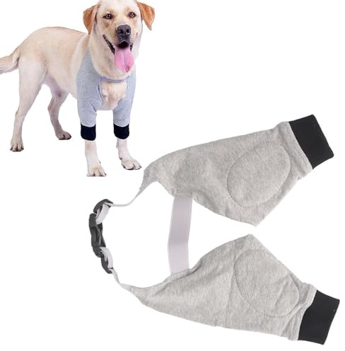 Hund Armbågsskydd, Mjukt Vadderad Återhämtningshylsa för Ledvärme, Justerbar Stödbandage för Små Mellanstora och Stora Hundar, M-Storlek