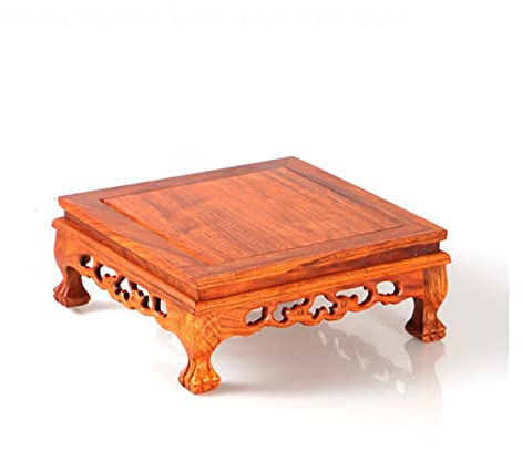ARZARF Bonsai Pedestal Wooden Vase Base Oriental Home Display Square Rosewood Base Vase Buddha Statue Fish Bowl Plant Statue Pedestal Stand Vase Pedestal Stands (Size : Small)