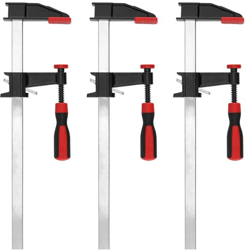 3 PCS 12 Inch F Clamp Bar Clamp, MUKLEI F Clamps for Woodwork, Long Wood Clamps Quick Grip, Professional Bar Clamps Quick Release for Woodworker Metalworker Carpenters Hobbyist