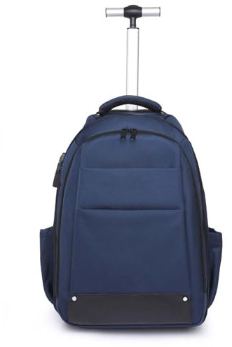 GOTYKE Laptop-ryggsäck med hjul, vattentät stor rullande hjul reseryggsäck för män kvinnor, vagn affärer resväska handbagage college skola datorväska, a, en storlek