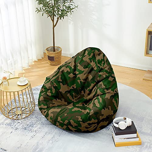 DOTBUY-SHOP Bean Bag Cover (No Filler), Camouflage Bean Bag Chair Comfortable Bean Bags, Gaming Beanbag Washable Kids Bean Bag Lazy Sofa for Kids and Adults (L,Camouflage 1)