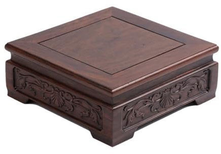 GOLDY&WENDY Vintage Indoor Home Decor Display Stand Square Solid Wood Black Catalpa Vase Plant Teapot Pedestal Base