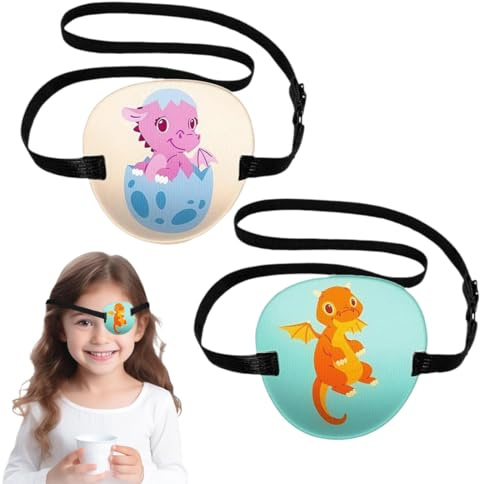 DWFEYOI Benda Oculare 3D Regolabile per Bambini Pigri (2 Pezzi) - Trattamento e Miglioramento della Visione, Utile per Strabismo e Ambliopia, adatta ai bambini, copriocchiali per ragazze