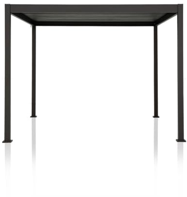 Mirador 88 Basic Pergola 3x3,6m mit Lamellendach, Alu-Stahl, Anthrazit | Wetter- und Winterfest, Integrierte Regenrinne, 0-93° Verstellbares Lamellendach, Alu-Pfosten