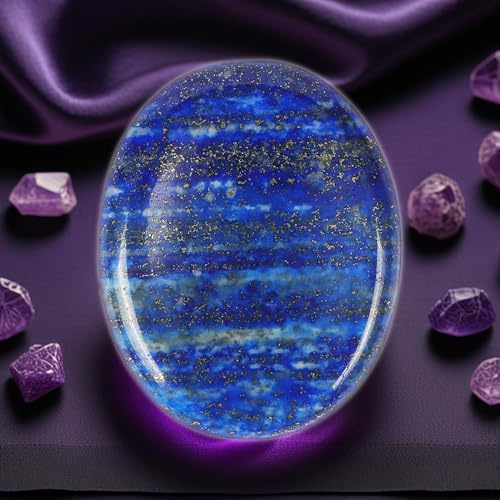 Amazleer Natürlicher Amethyst Heilstein 3.5-5cm Trommelstein Rohstein poliert Edelstein Kristall für Meditation, Stressabbau Energie Handschmeichler gegen Angst (1 Stück) (Blauer Aventurin)