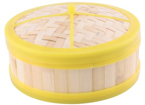 VICASKY Bamboo Steamer with Banding and Lid Steam Basket for Cooking Dim Sum Dumplings Buns Vegetables Rice and Practical Kitchen Tool for Home Use