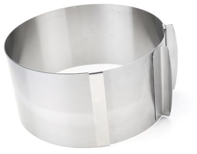 FUNNETOYU Moule à Gâteau Rond Réglable Moule à Mousse Acier Inoxydable pour Gâteaux Pains Biscuits