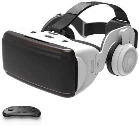 Gafas VR, Gafas de Virtual Reality 3D, VR Gafas con Controlador Bluetooth, Compatibles con Dispositivos Android y iPhone 4,7-7,2 Pulgadas, para niños y Adultos(D)