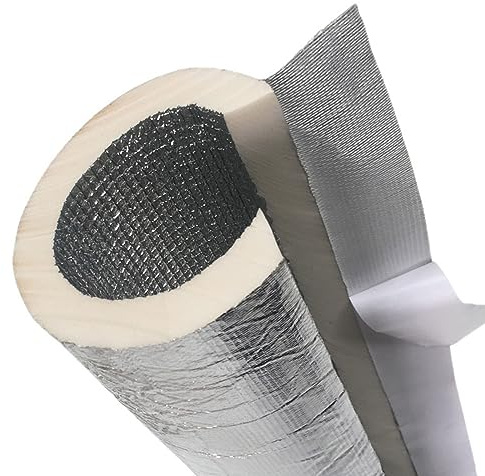 Selbstklebende Schaumstoff-Rohrisolierung 95cm - Aluminiumfolien-Isolierrohre, 48/60/110 mm Innendurchmesser, für Winterbewässerung, Sprinkler, Kalt- und Warmwasserleitungen(3*0.59-3.1Ft)
