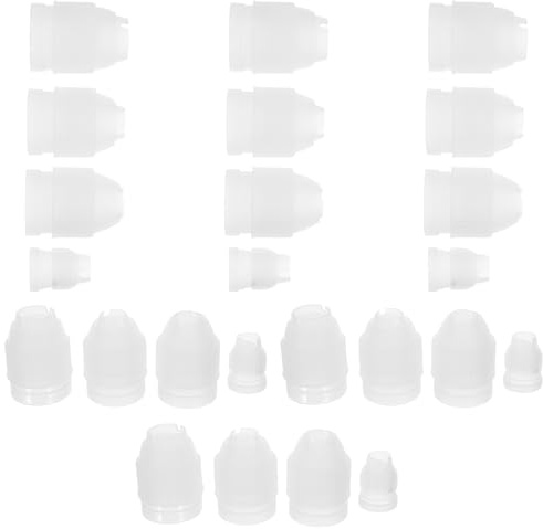 SHINEOFI Adaptador para Mangas Pasteleras de Polipropileno PP Juego de 24 Piezas 4 Tamaños 16 CM 2 CM 24 CM 26 CM Conectores para Boquillas de Repostería Accesorios Prácticos