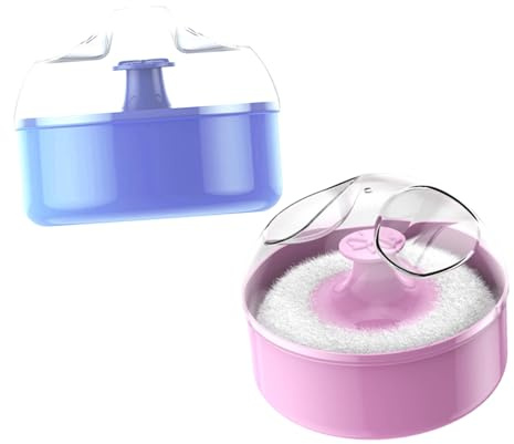 IMIKEYA 2stücke Puderquaste mit Aufbewahrungsbox für Körperpuder Sanfte Puderquaste aus Plüschmaterial Kompaktes Puderquasten-etui für Babypuder und Gesichtspuder