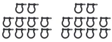2 Set of 10Pcs Horseshoe Buckles Handmade Key Chian Bow Shackle for Toys Straps Craft Black 25x18 mm