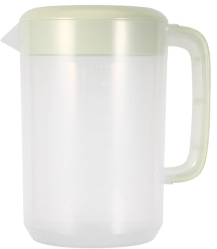 POPETPOP Jarra de Agua de Plástico Pp de 5 Litros Tapa Antipolvo y Gran Capacidad, Adecuado para Uso en Oficina y Reuniones, Botella de Jugo Transparente Báscula