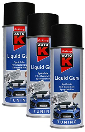 3x KWASNY 233 250 AUTO-K TUNING Liquid Gum Schwarz Lackspray 400ml