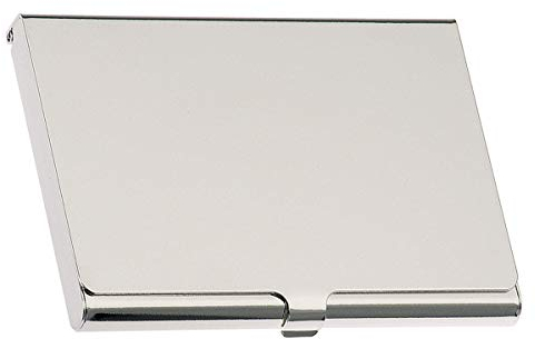 SILBERKANNE Visitenkartenetui Premium 9,5x6 cm Premium Silber Plated edel versilbert in Top Verarbeitung