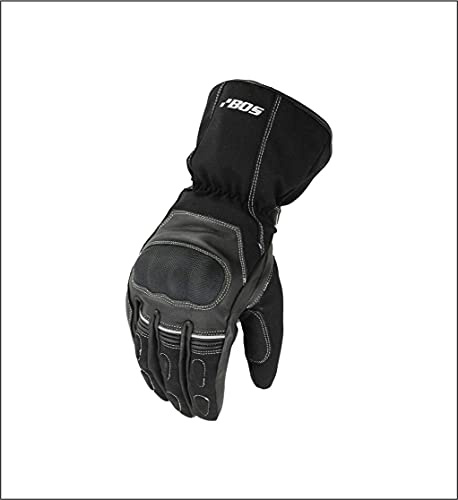BOSmoto Motorradhandschuhe, Wasserdicht Motorradhandschuhen, Winter Motorrad Handschuhe (Schwarz, XL)