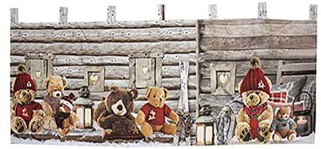 Mojawo Weihnachtsgardine LED Gardine Weihnachten Scheibengardine X-Mas beleuchtet Fenstergardine 45x120cm