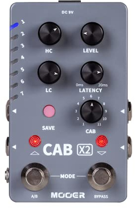 MOOER CAB X2 Dual Fußschalter Cab Sim IR Loading Stereo Schrank Simulation Pedal mit 14 Voreinstellungen Slots Unterstützung Software Bearbeitung | 14 voreingestellte Steckplätze, Software-Editor, Stereo-Ausgang, authentischer Verstärkerton, für Gitarre/Bass, Live & Studio