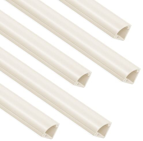 85in Corner Cable Concealer, One-Cord Duct, Paintable Cord Cover, Cable Management Channel for Wall, Floor Baseboard, Ceiling - 5 X L 17in, Beige