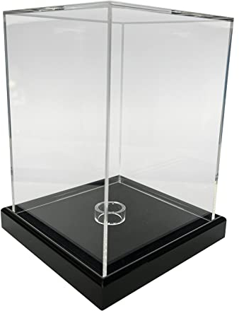 LL-Golf Universal Acryl Vitrine 12 x 12 x 17 cm / Showcase / Display Case / Schaukasten mit schwarzen Samt für Wackelkopf Figur, Mineralien, Fossilien, Modelle, Minifiguren, Uhren, Schmuck, Münzen