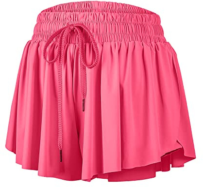 Blaosn Short de Sport Fluide pour Femme, pour Gym, Yoga, entraînement, Course à Pied, Tennis, Jupe Mignonne, vêtements d'été décontractés, Taille S