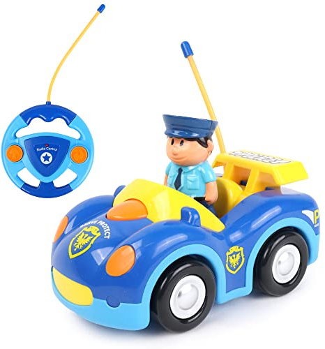 BABY CHALLENGE - Polisbil - Mitt Första Fordon - 058421 - Fjärrstyrd Bil - Blå - Ljud- och Ljuseffekter - 1/24 - Batterier ingår ej - Plast - Från 18 månader.