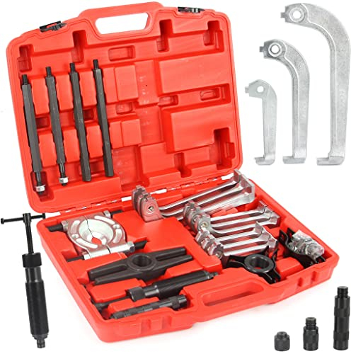 Marpol Estrattore Idraulico per Cuscinetti Auto Officina Lavoro mozzo 10T con 3 Ganasce/Bracci 4 6 8 Montaggio Riparazione Attrezzi Kit Custodia da Trasporto