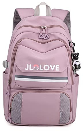 FANDARE Casual ryggsäck, skolryggsäck, skolväskor, dagryggsäck med 15,6 tums laptopfack, skolväskor, flicka, pojke, barnryggsäck för universitet, resor, fritid, vattentät nylon