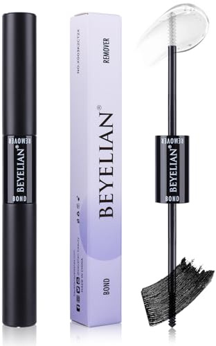 BEYELIAN Lash Bond and Remover, Cluster Lash Glue & Remover for Individual Lashes, Waterproof Mascara Wand Comfortable Lash Adhesive Super Strong Hold 48 Hours, Fast Removal Remover with No Residue