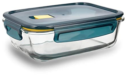 Quid Astral Contenitore rettangolare ermetico in vetro 21 x 16 x 7 cm - 104 cl Blu