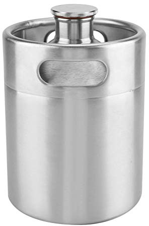 Bierfass, 304 Edelstahl-Bier-Growler, Mini-Fass-Bierflaschen, Tragbarer Bier-Apfelwein-Spender Für Das Heimbrauen(2L)