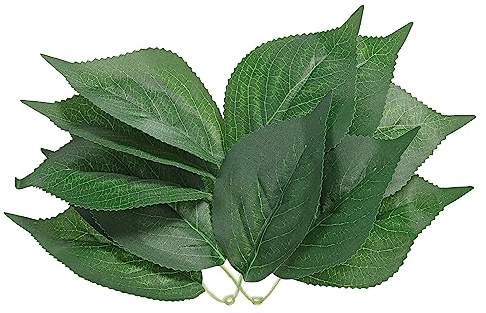 PATIKIL 11x3.1 Hojas Verdes Artificiales, 30 Uds Hojas Verdes Granel Hojas Falsas Hortensia Falsas Hojas para Boda Ramos Coronas Decoración